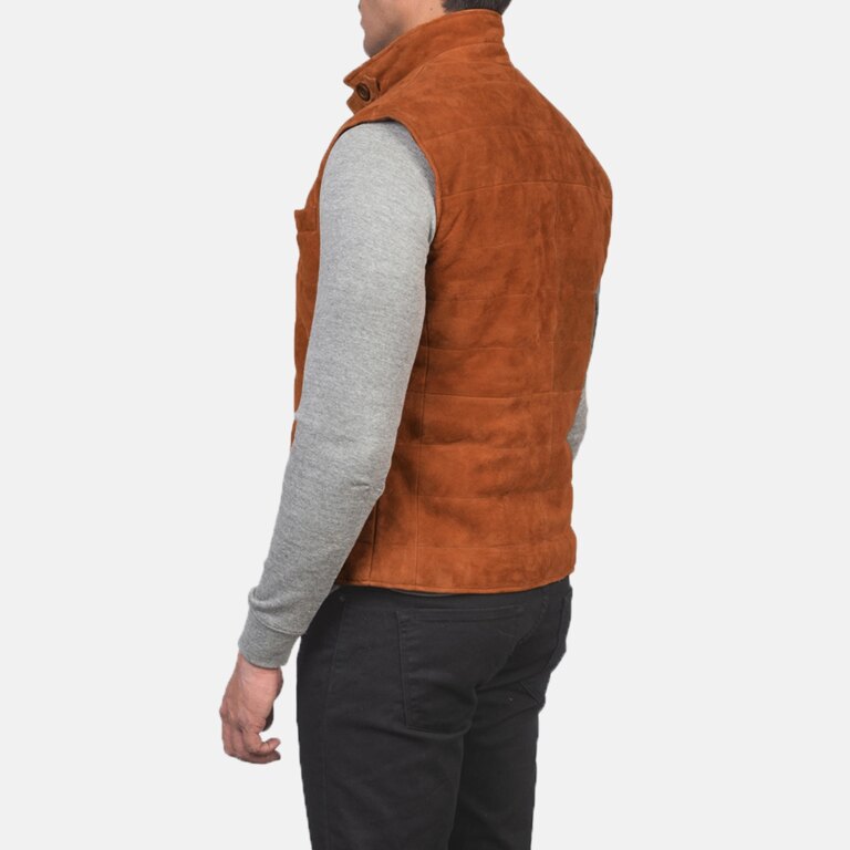 Mens Tony Brown Suede Vest Tilted Back-8-1720089039237